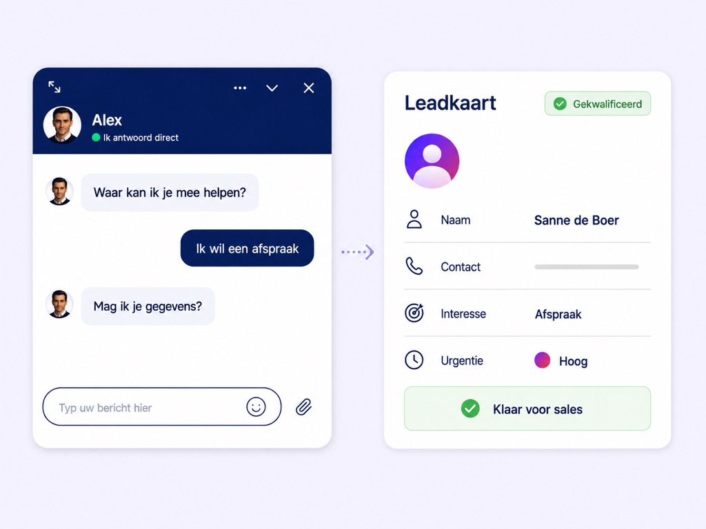 A chat conversation turned into a qualified lead live.